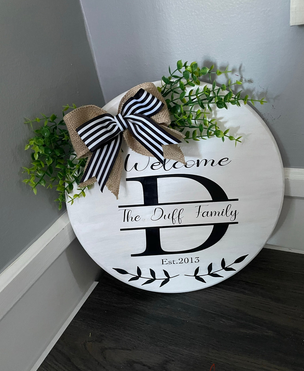 Welcome Family Initial/Name Wood Sign