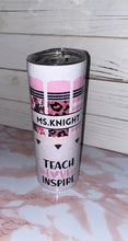 Load image into Gallery viewer, Pink Glitter Leopard Teacher  (Teach, Love, Inspire) Tumbler
