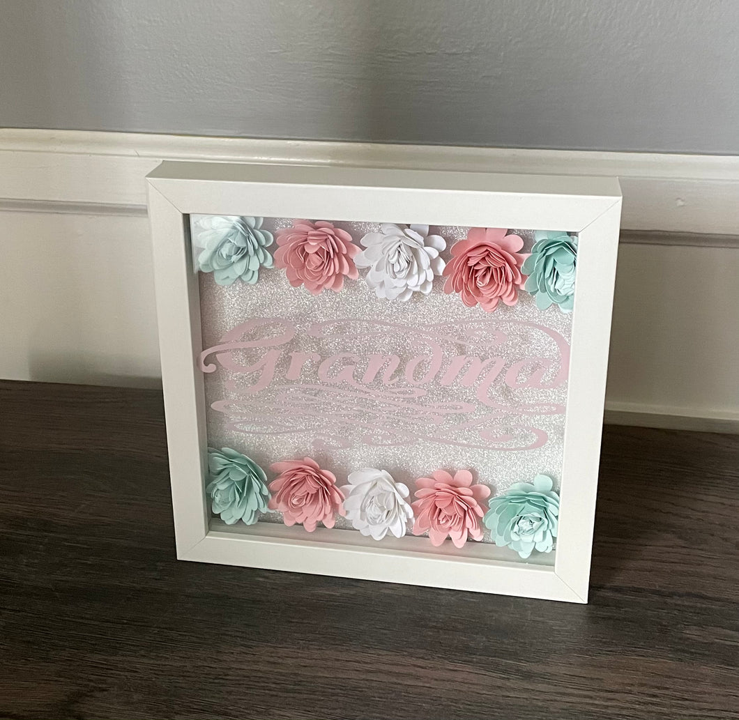 Pastel Flowers Shadow Box