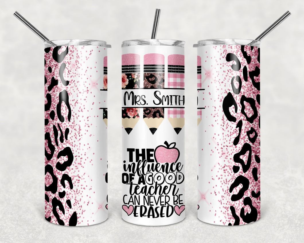 Pink Glitter Leopard (The Influence Of A Good Teacher) Tumbler