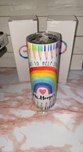 Load and play video in Gallery viewer, Rainbow Colored Pencil w/ Name Tumbler (A Big Heart)
